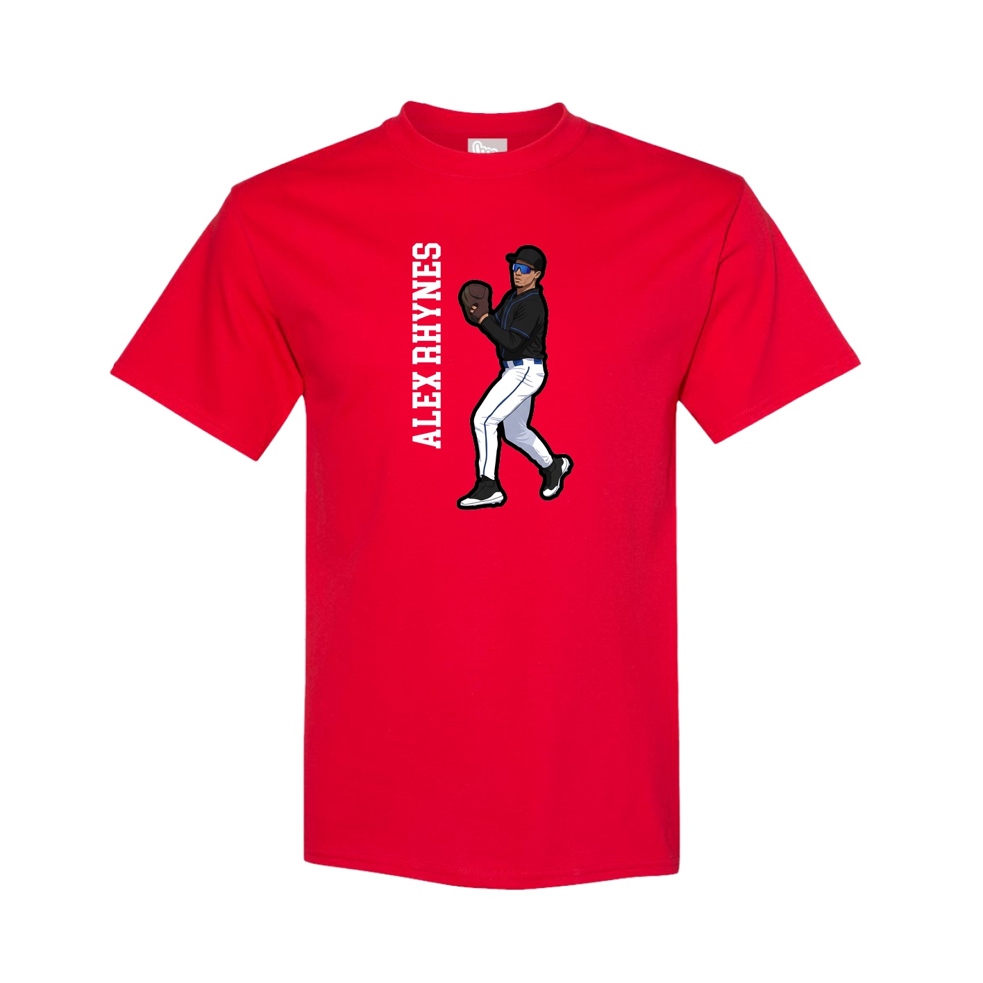 Tee — Name Vertical in Red
