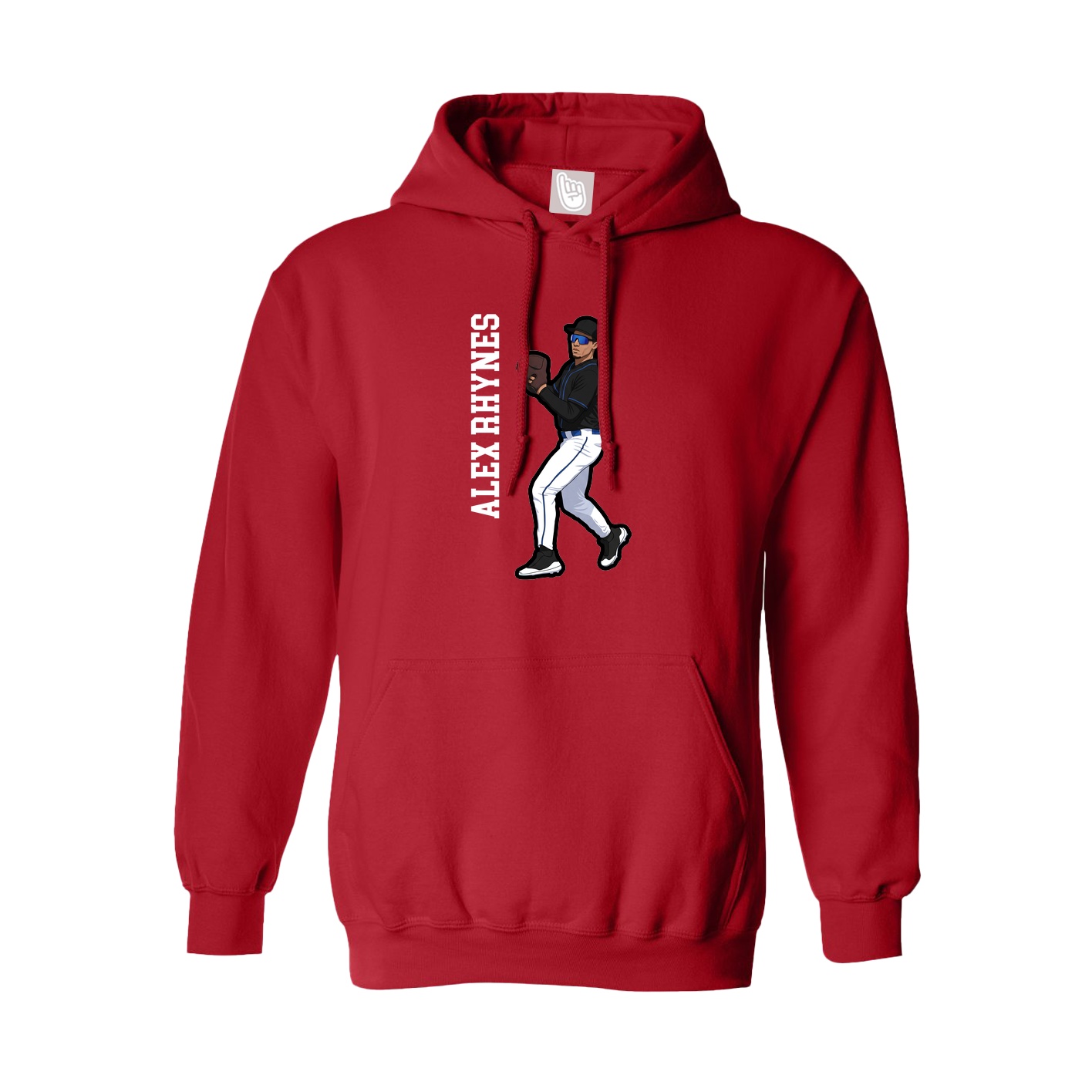Hoodie — Name Vertical in Red