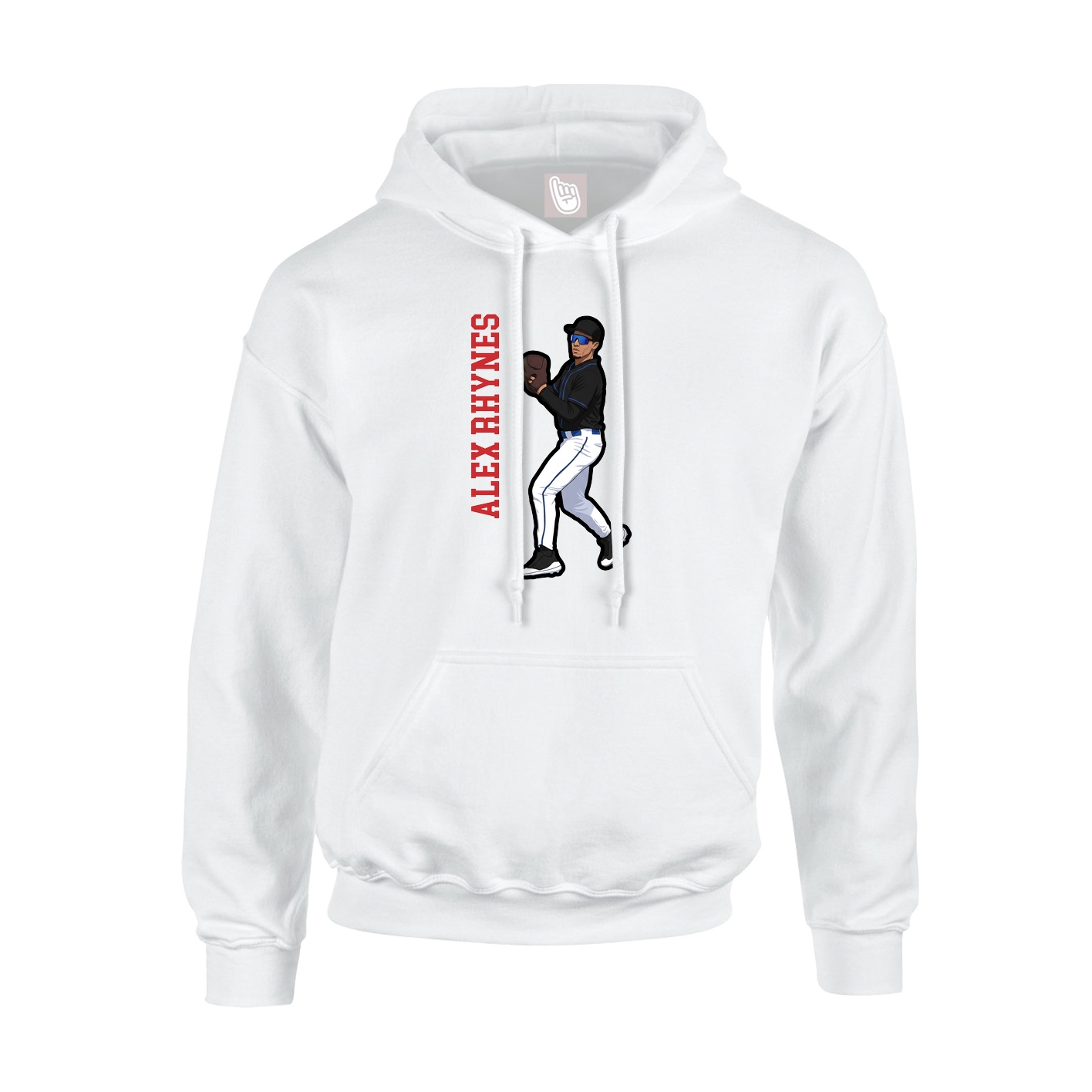 Youth Hoodie — Name Vertical in White