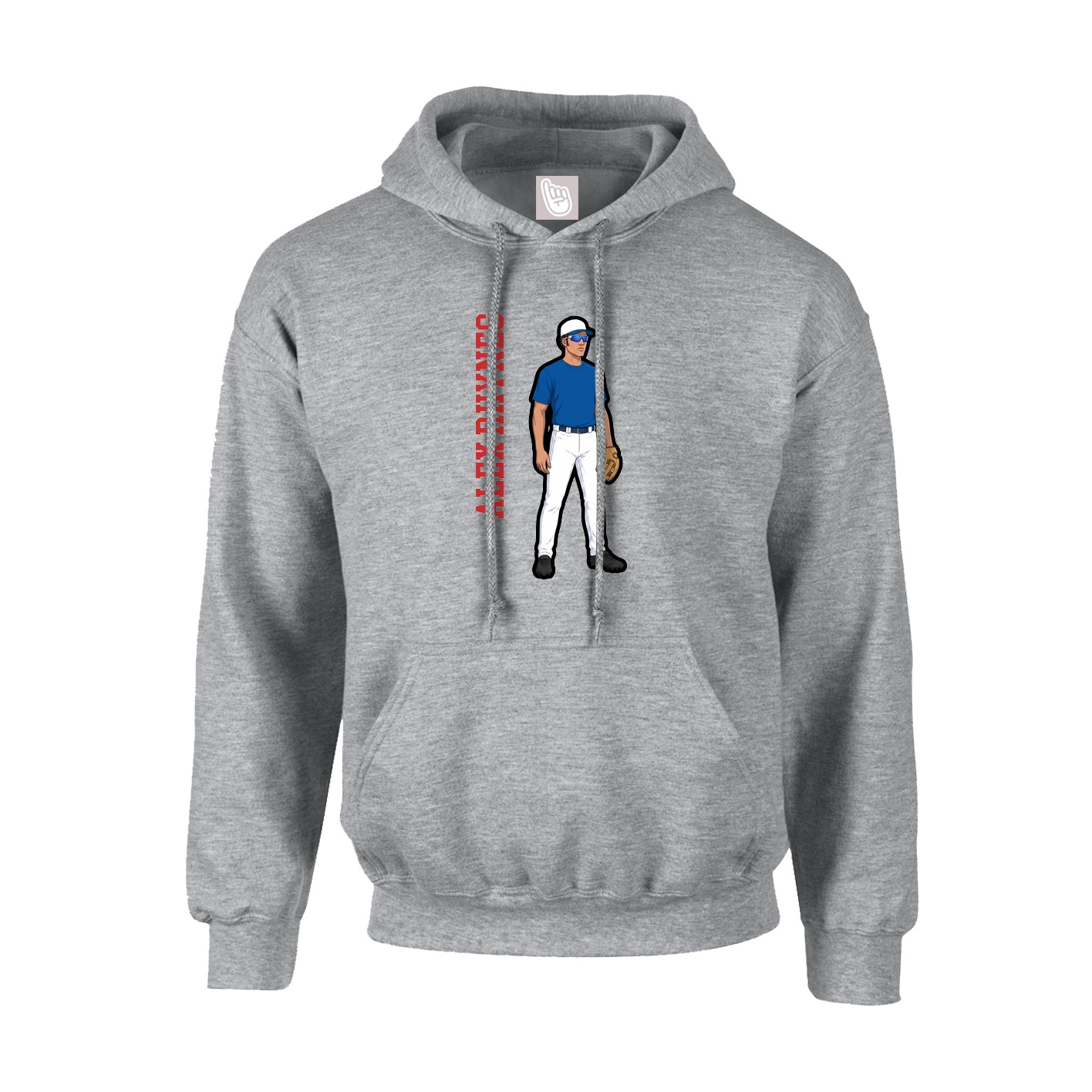 Youth Hoodie — Name Vertical in Grey