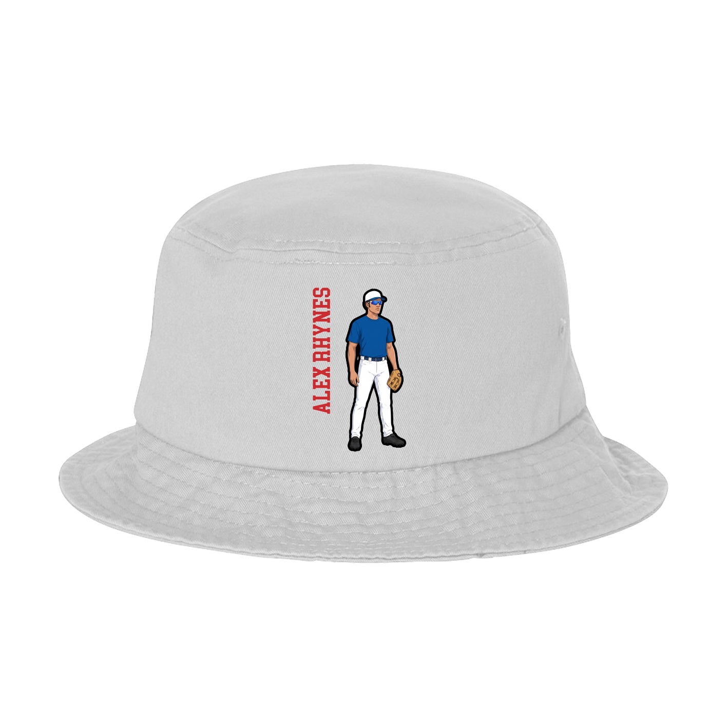 Bucket Cap — Name Vertical in White