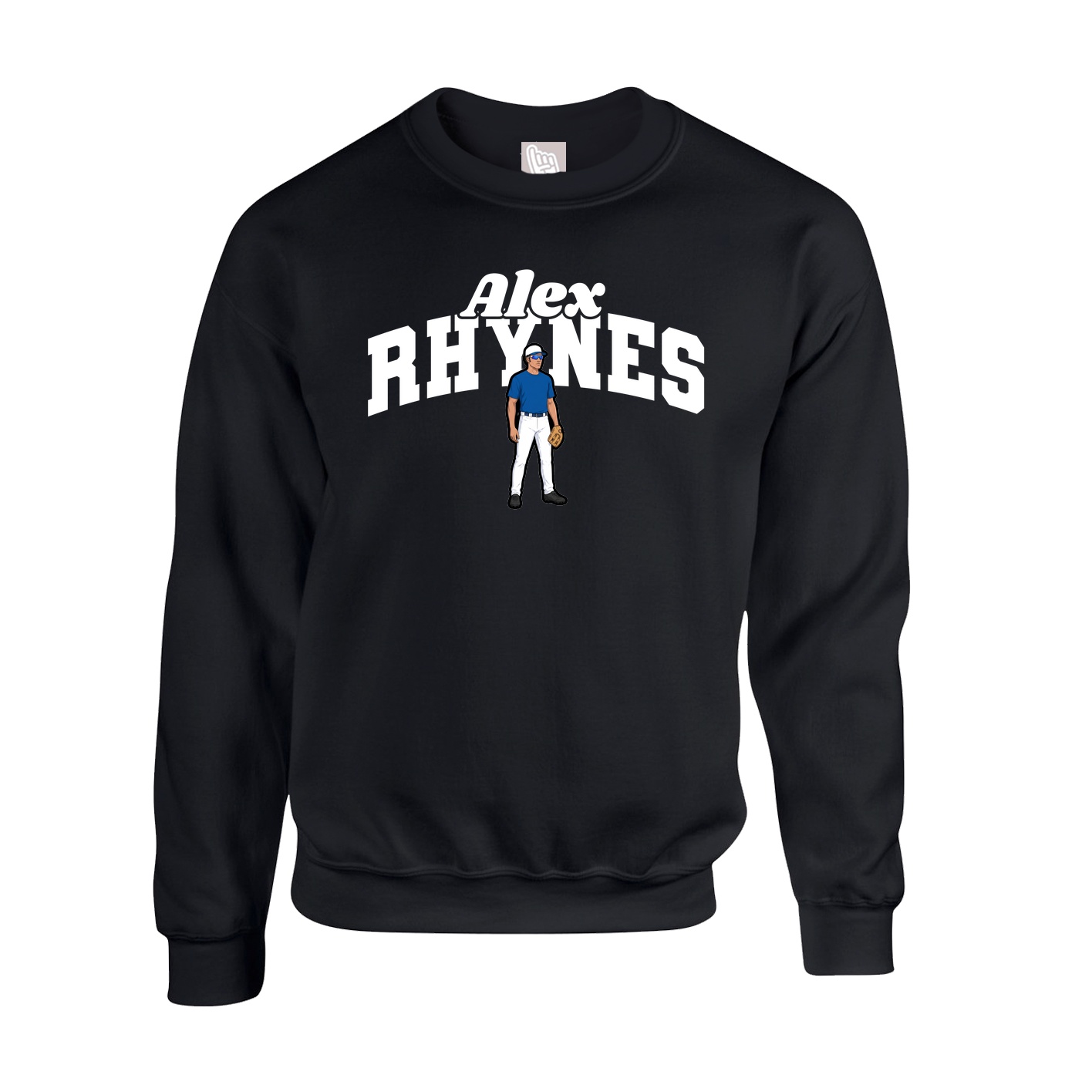 Fleece Crew — Signature Arch in Black