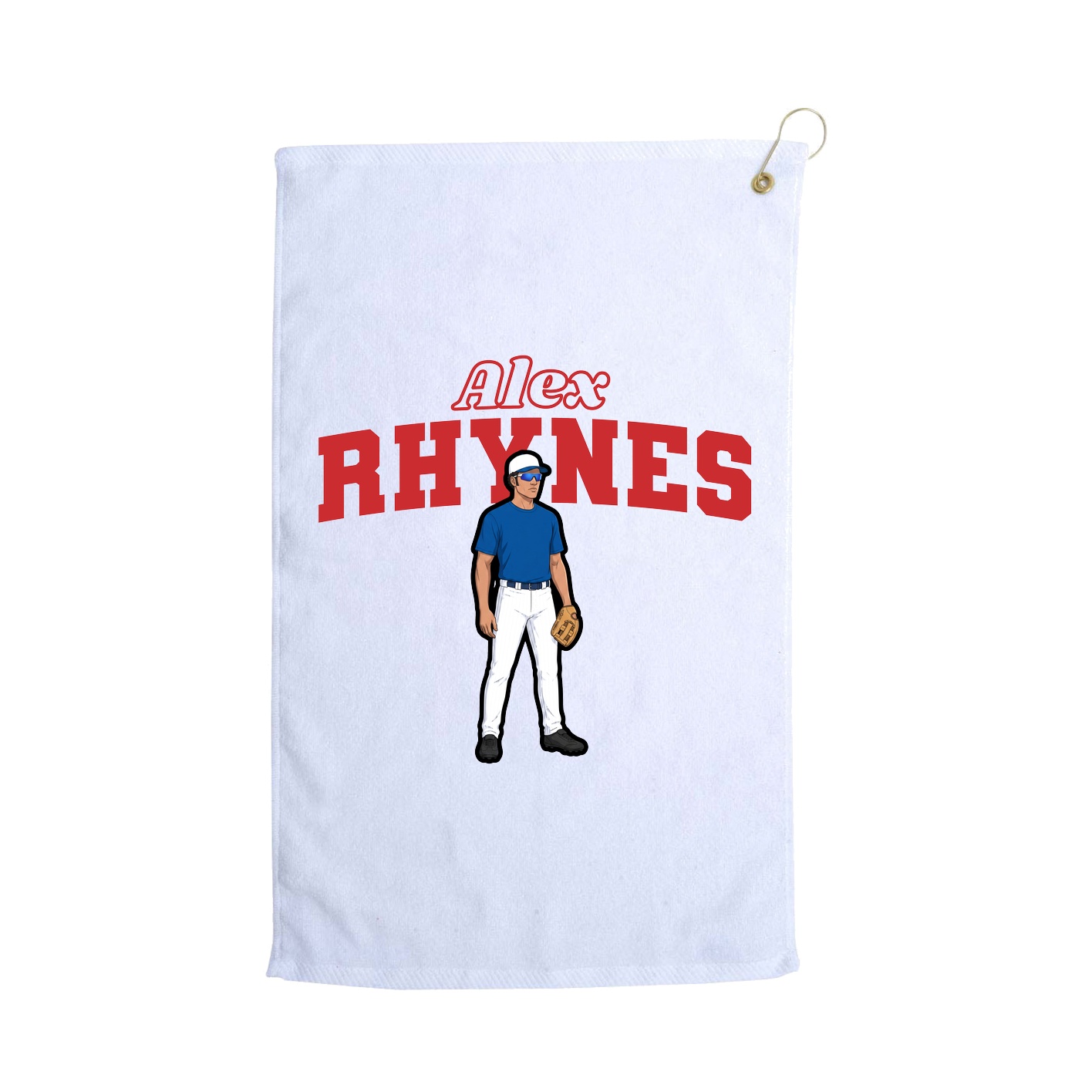 Golf Towel — Name Arch in White