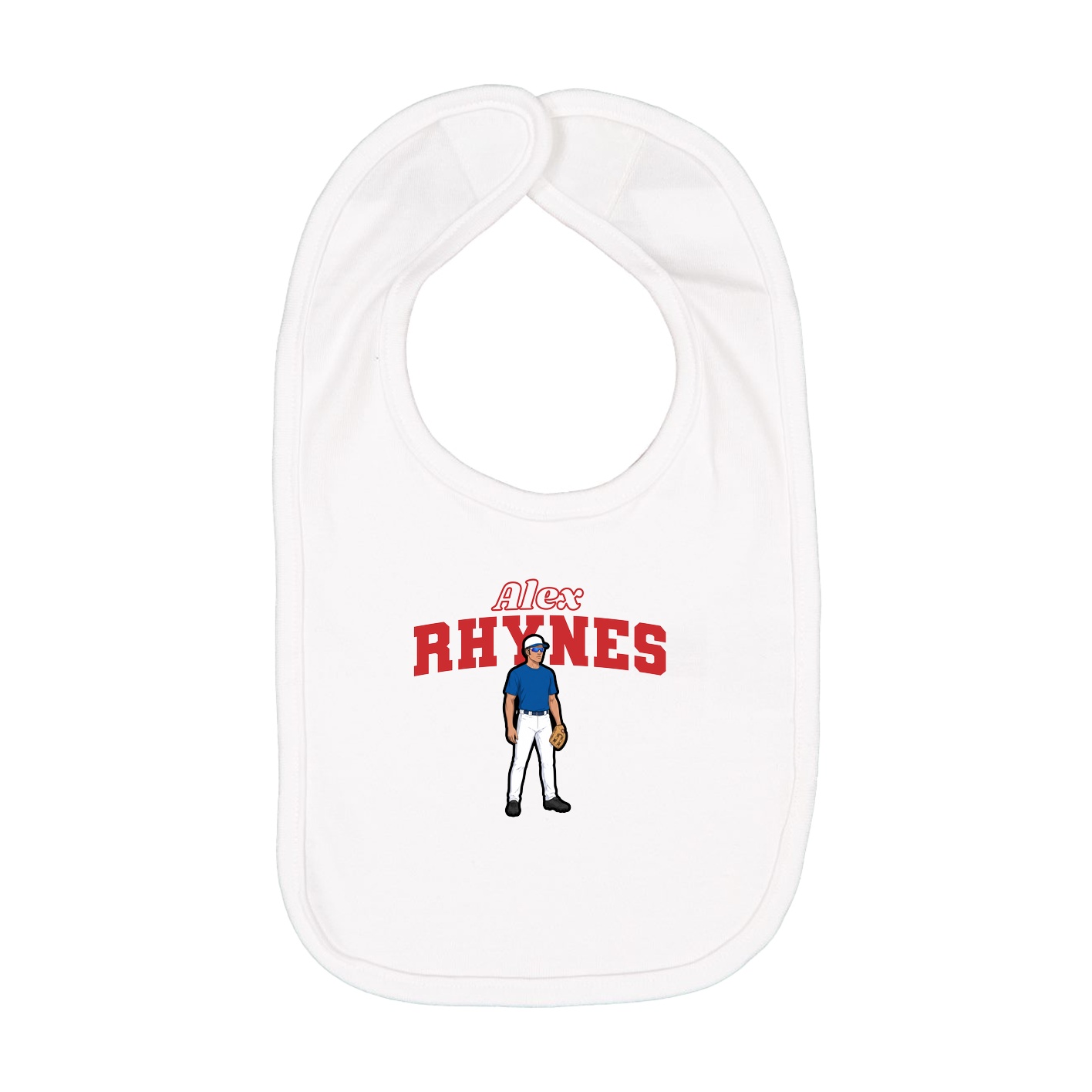 Infant Bib — Name Arch in White