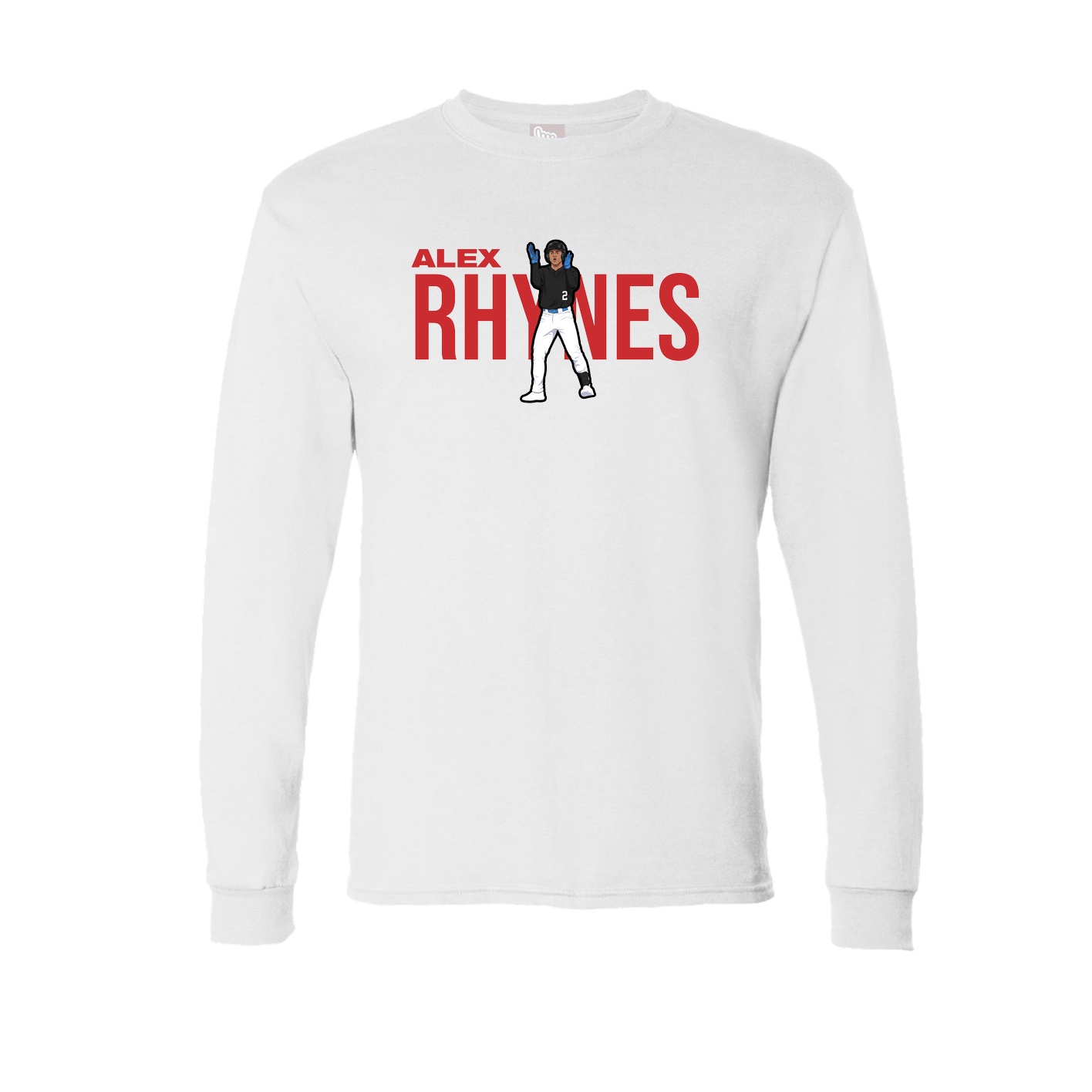 Long Sleeve Tee — Player Name in White