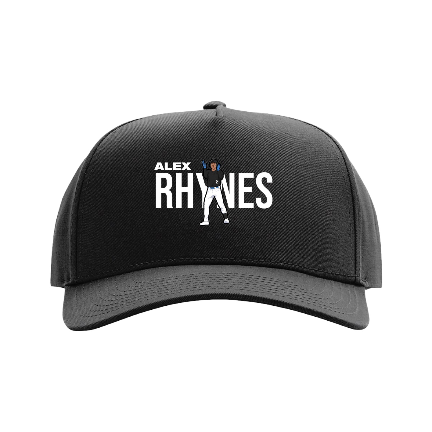 Full Fabric Five-Panel Champ Cap — Player Name in Black