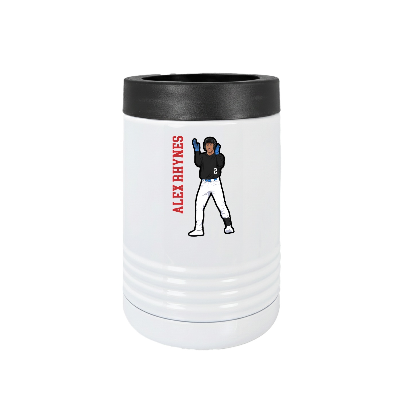 Beverage Holder — Name Vertical in White