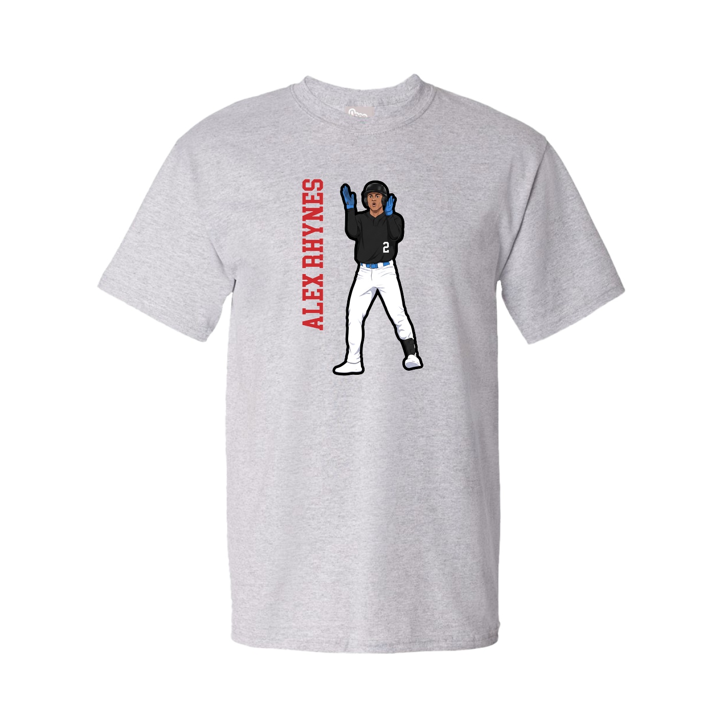 Tee — Name Vertical in Grey