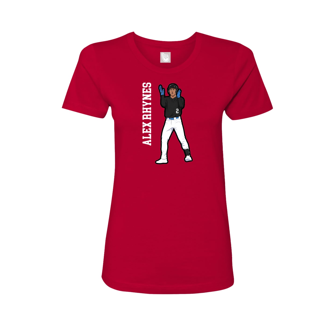 Womens Tee — Name Vertical in Red