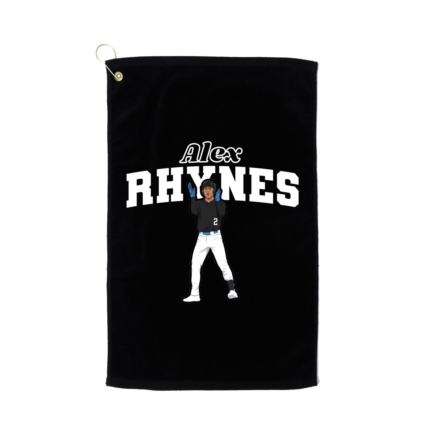 Golf Towel — Name Arch in Black
