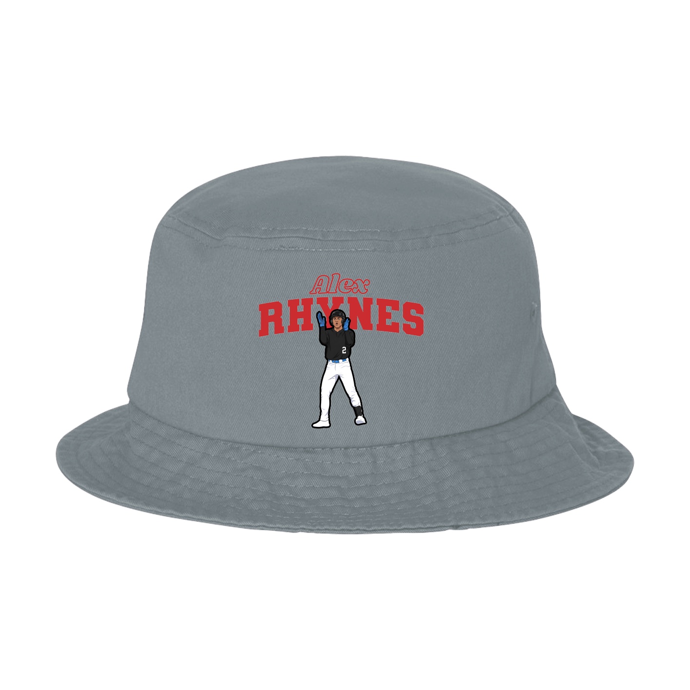 Bucket Cap — Name Arch in Grey