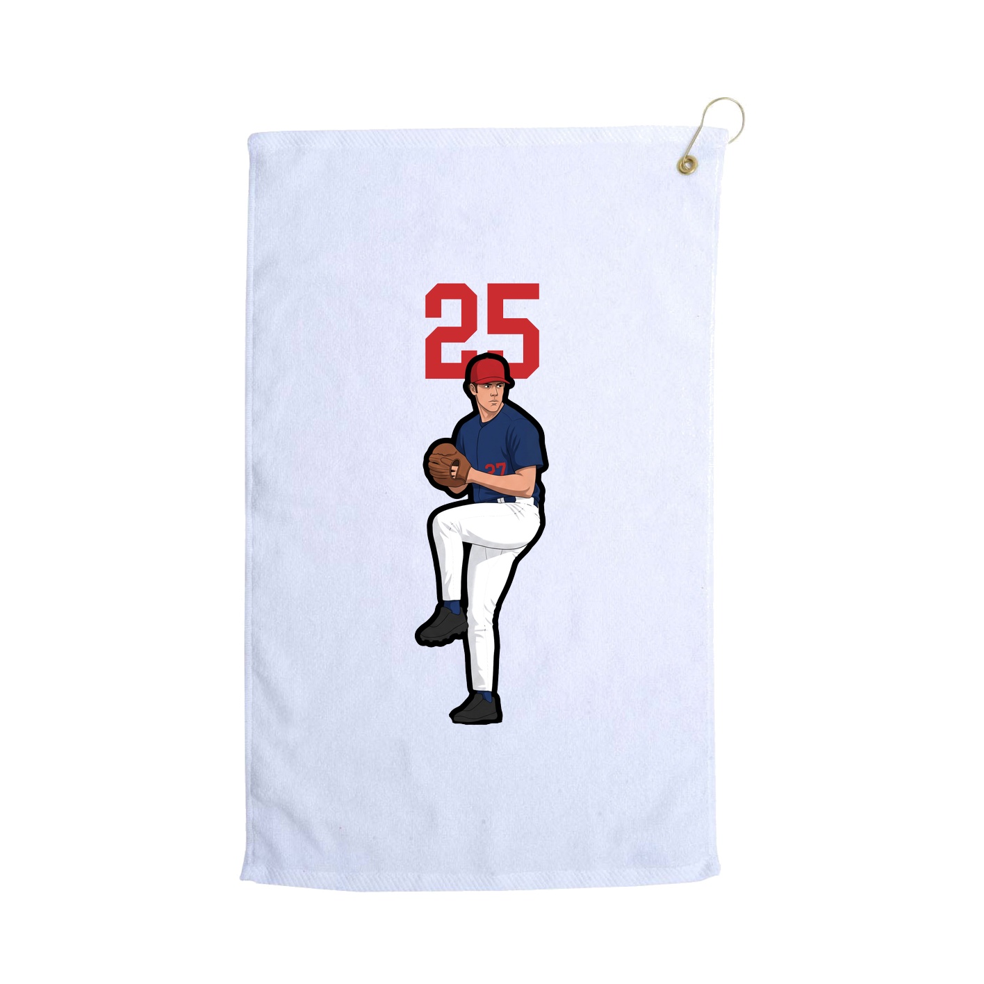 Golf Towel — Number Top in White