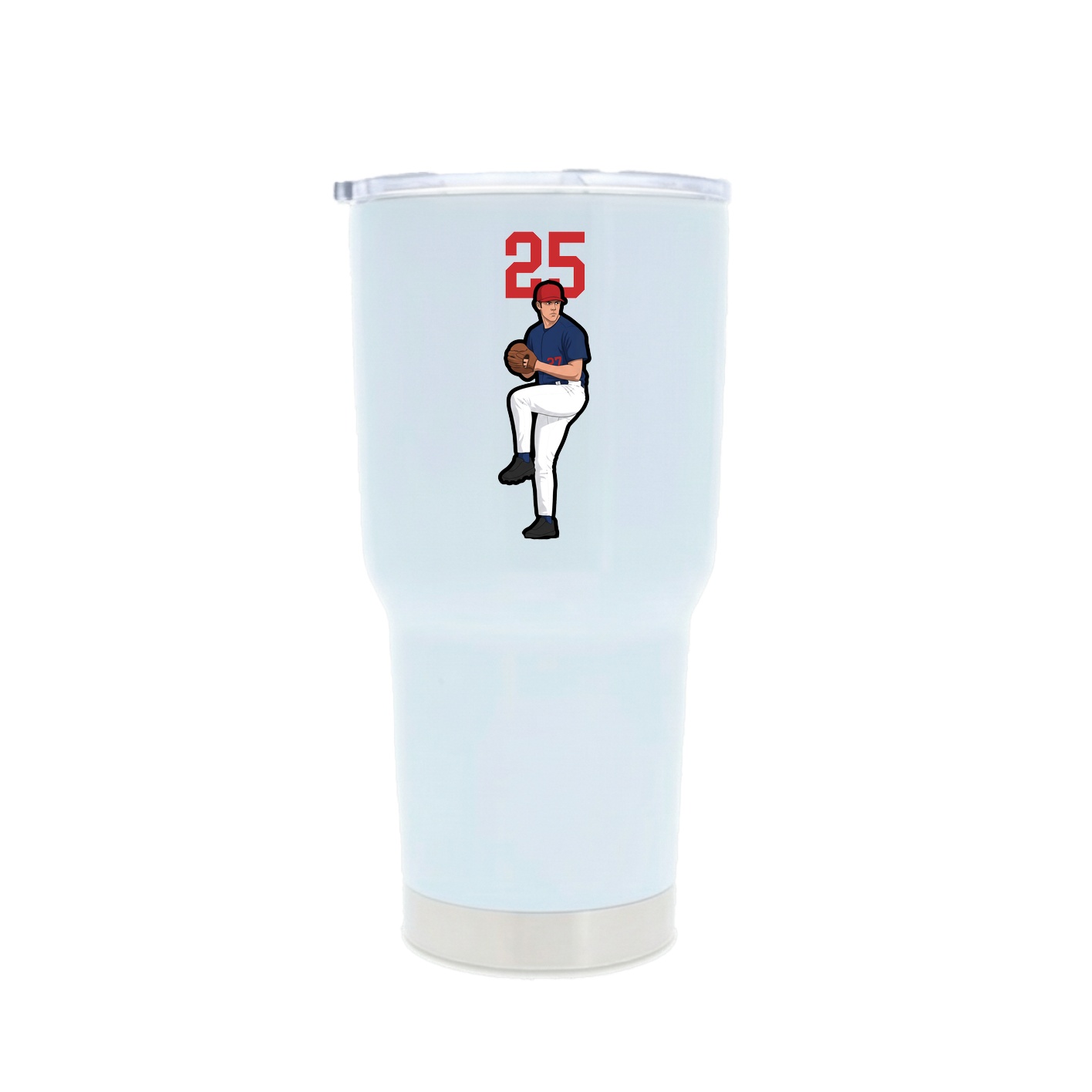 30oz Stainless Steel Tumbler — Number Top in White