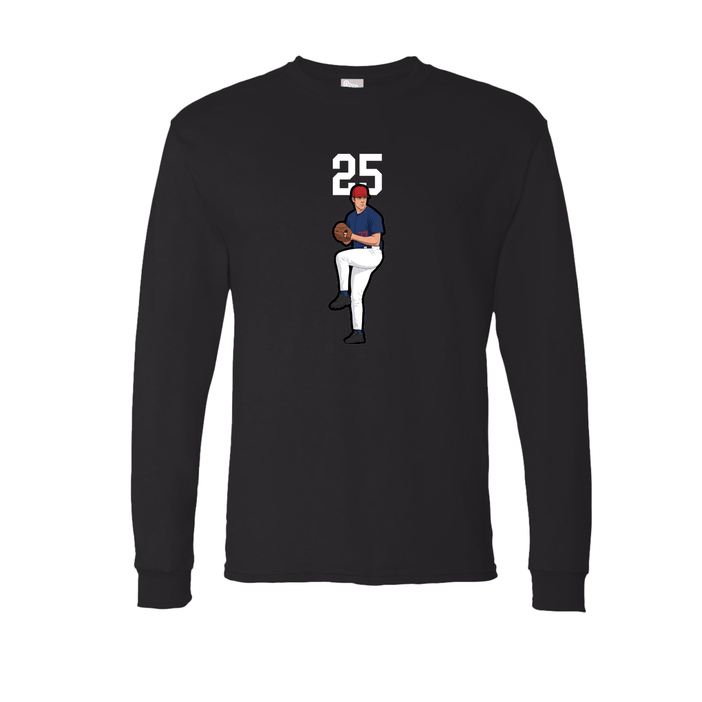 Long Sleeve Tee — Number Top in Black