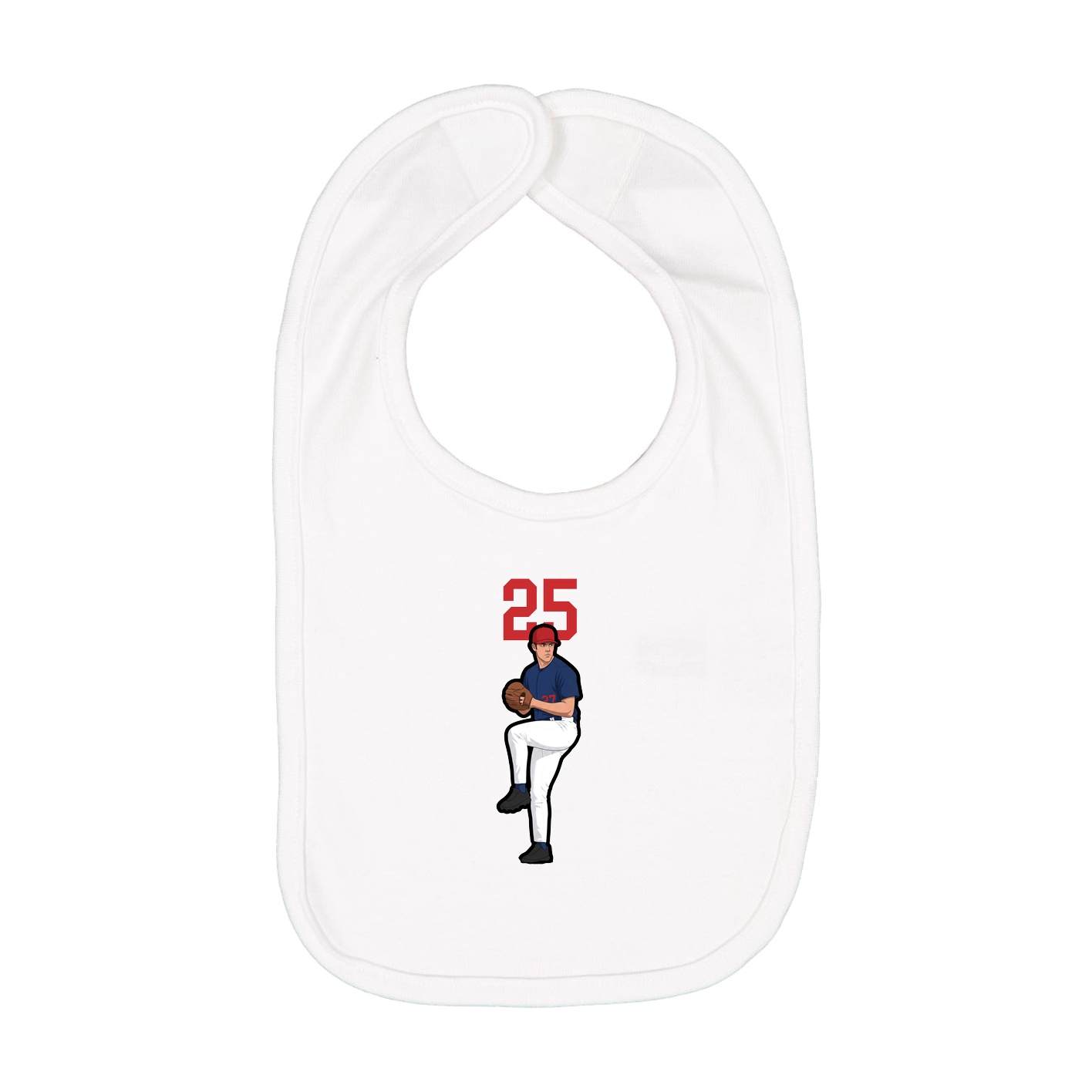 Infant Bib — Number Top in White