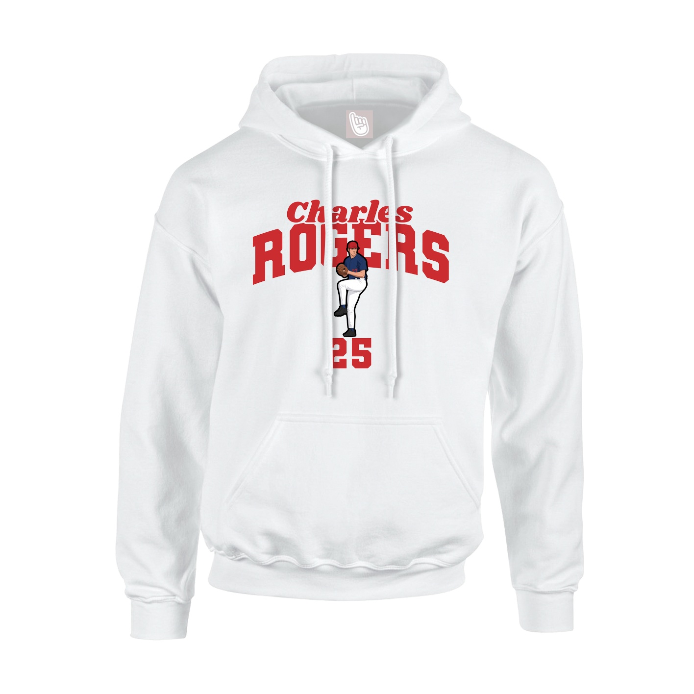 Youth Hoodie — Signature Arch in White