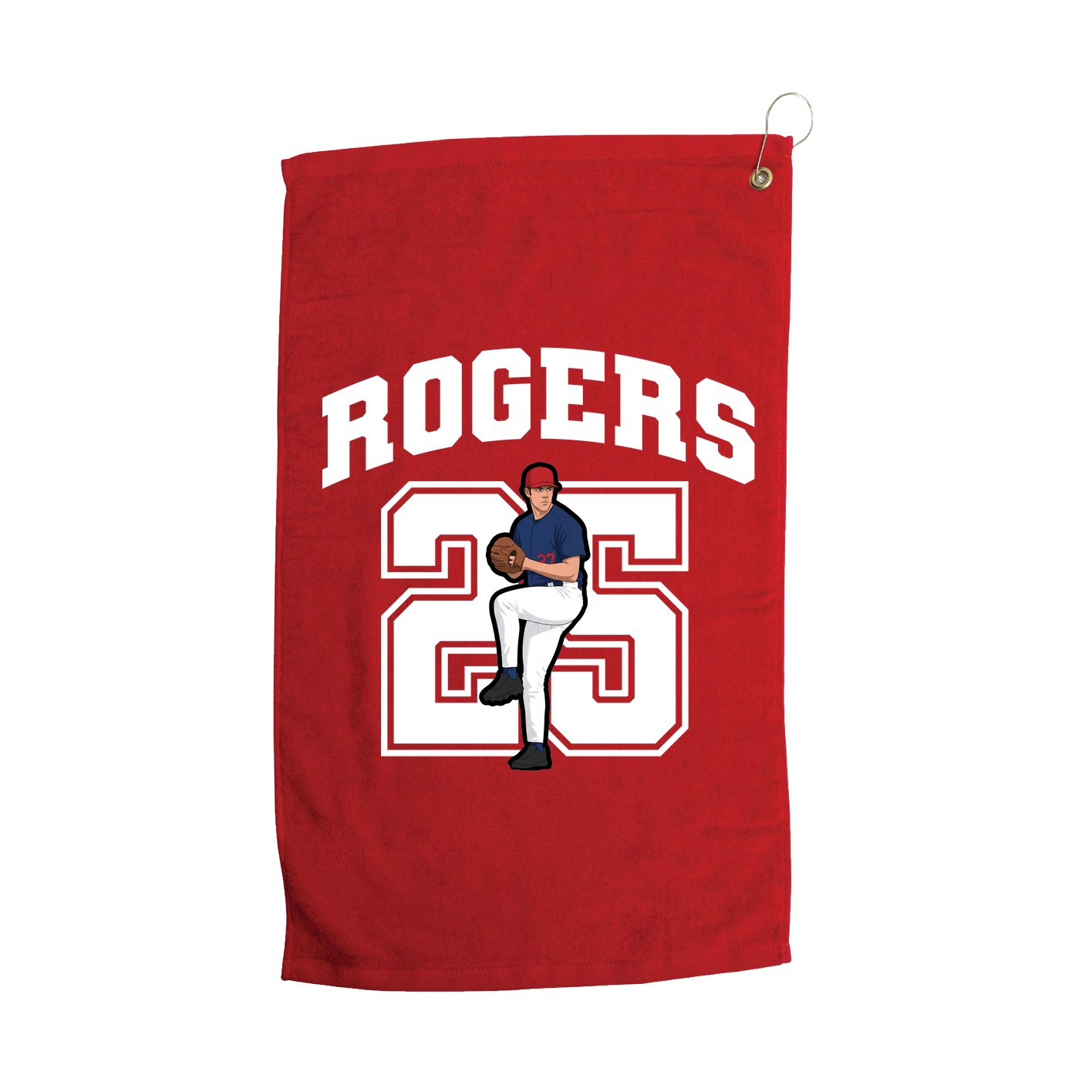 Golf Towel — Number in Red