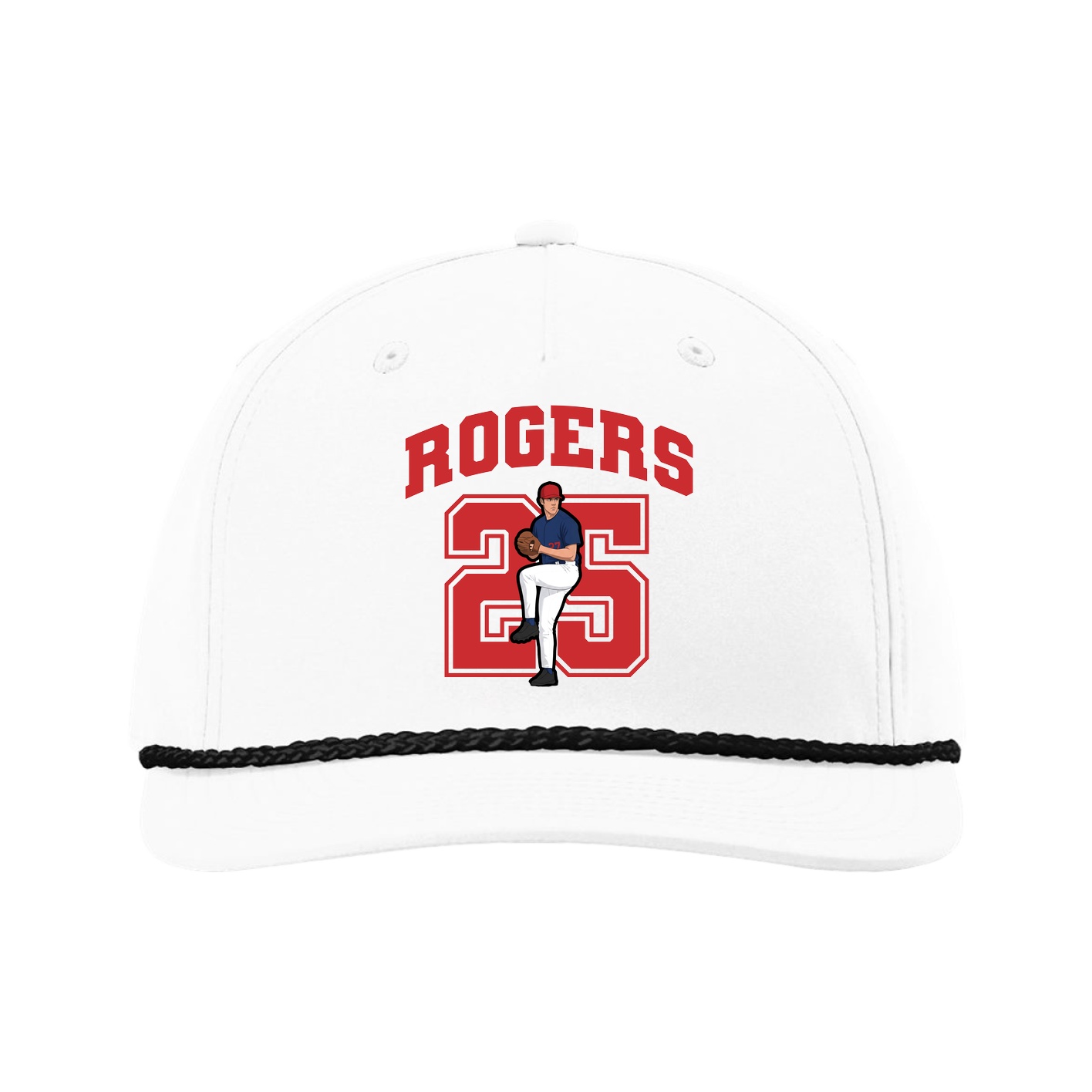 Five-Panel Classic Rope Cap — Number in White