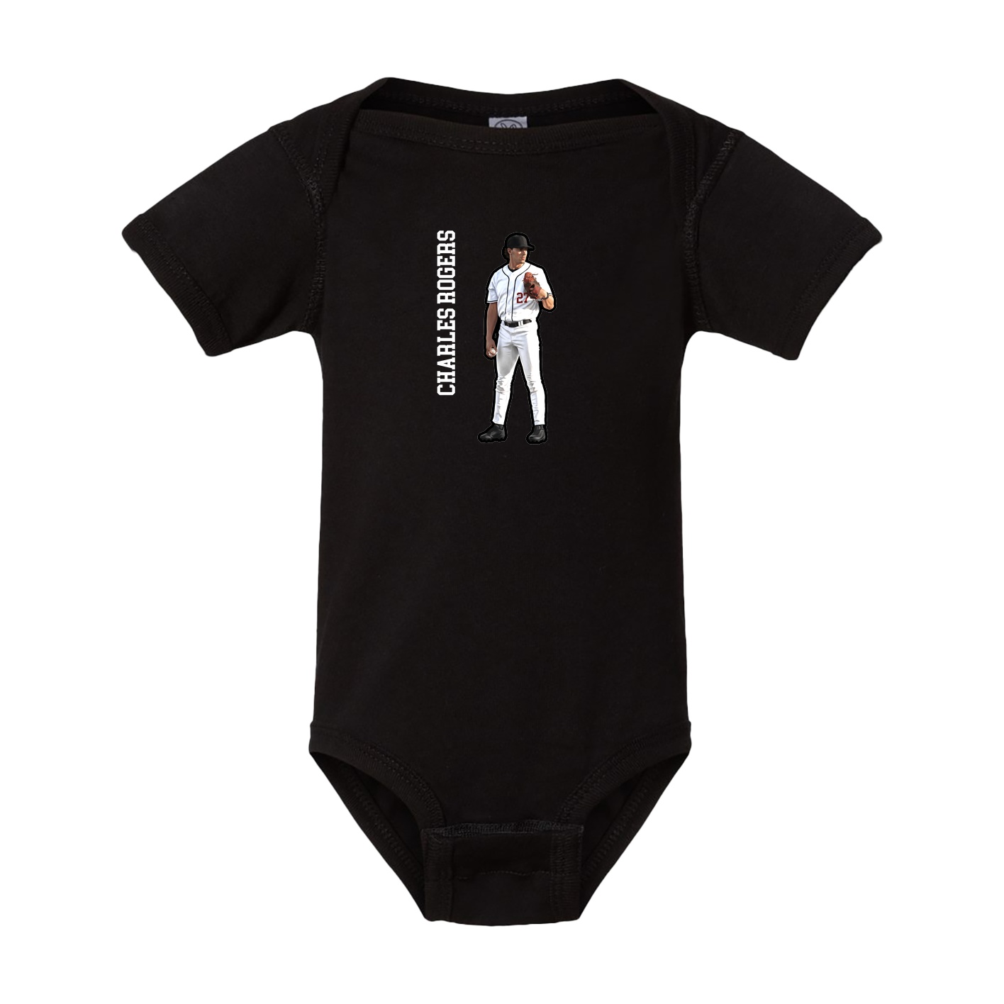 Baby Onesie — Name Vertical in Black