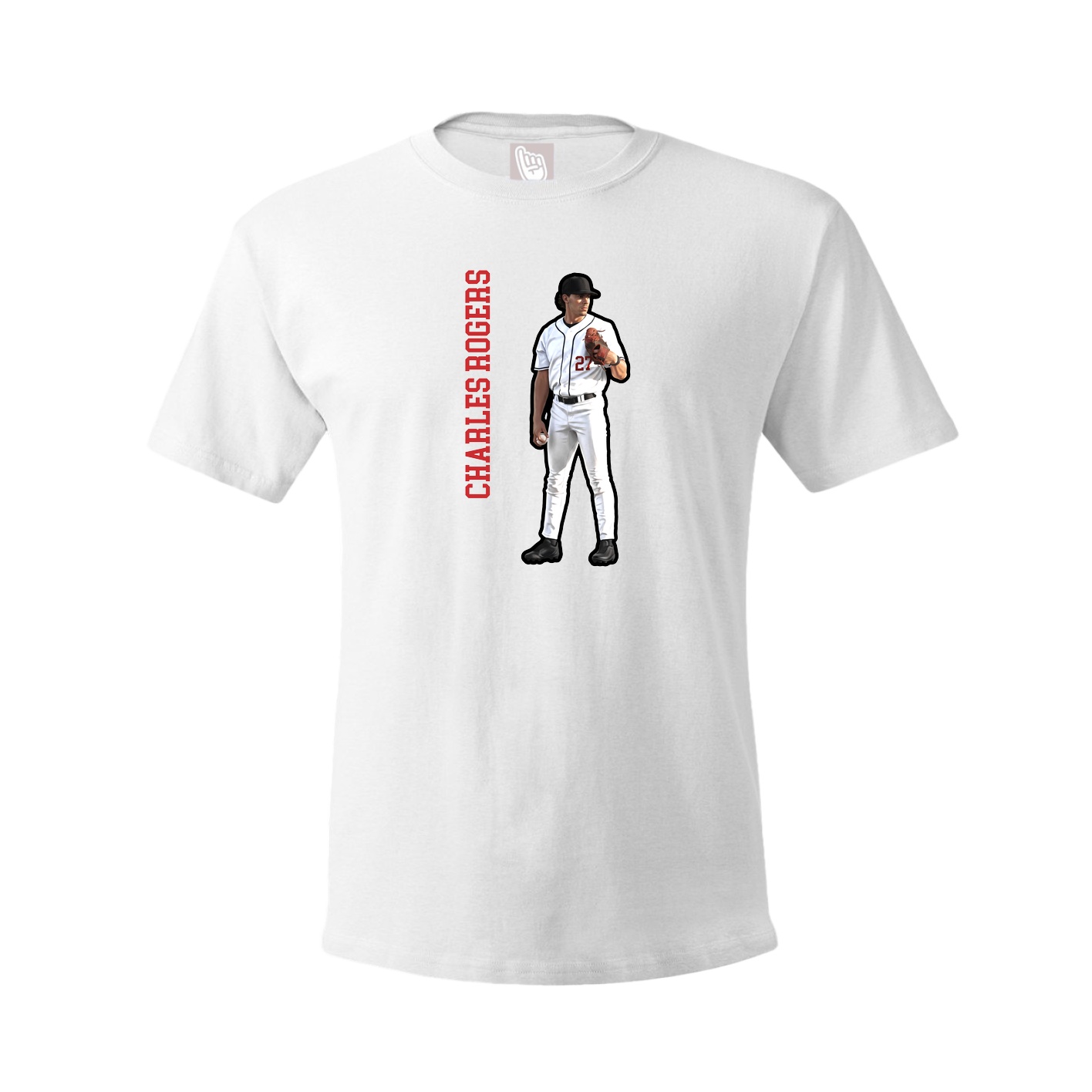 Tee — Name Vertical in White