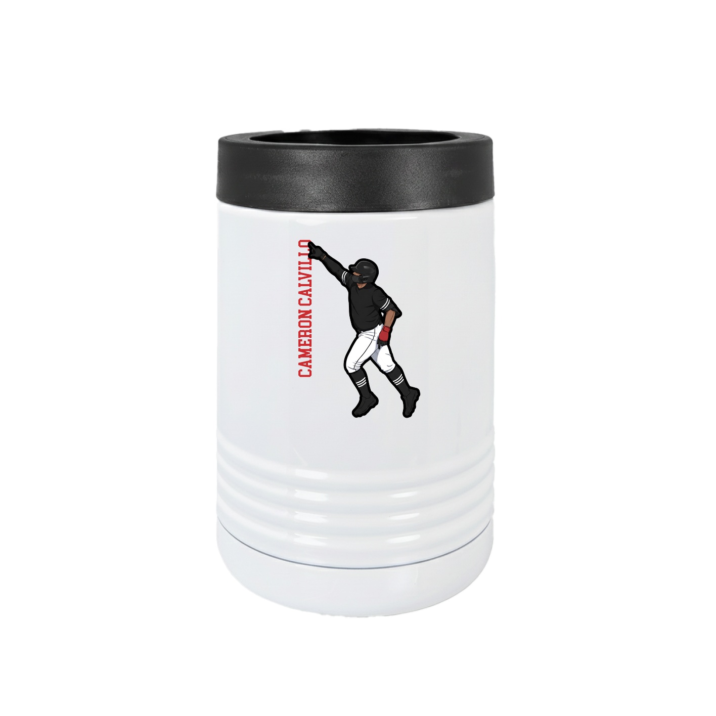 Beverage Holder — Name Vertical in White