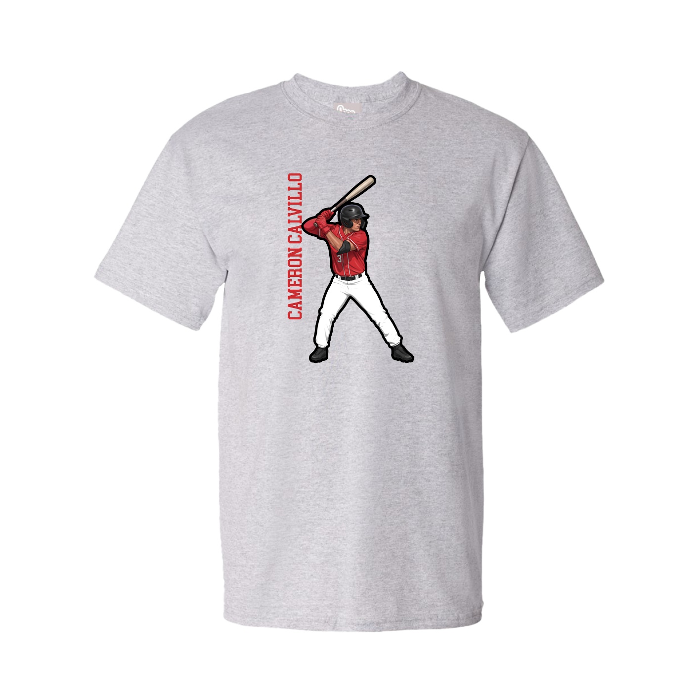 Tee — Name Vertical in Grey