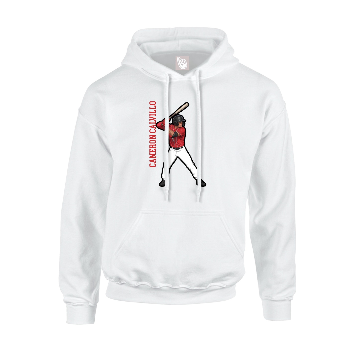 Youth Hoodie — Name Vertical in White