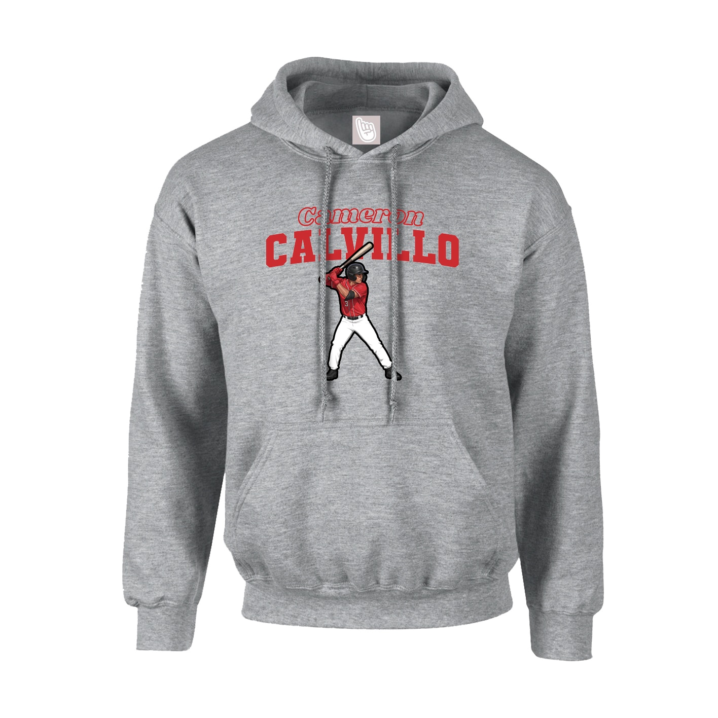 Youth Hoodie — Name Arch in Grey