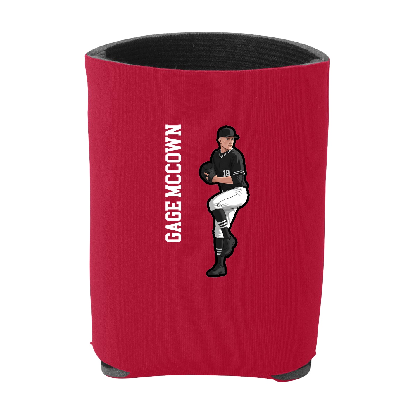 Can Holder — Name Vertical in Red
