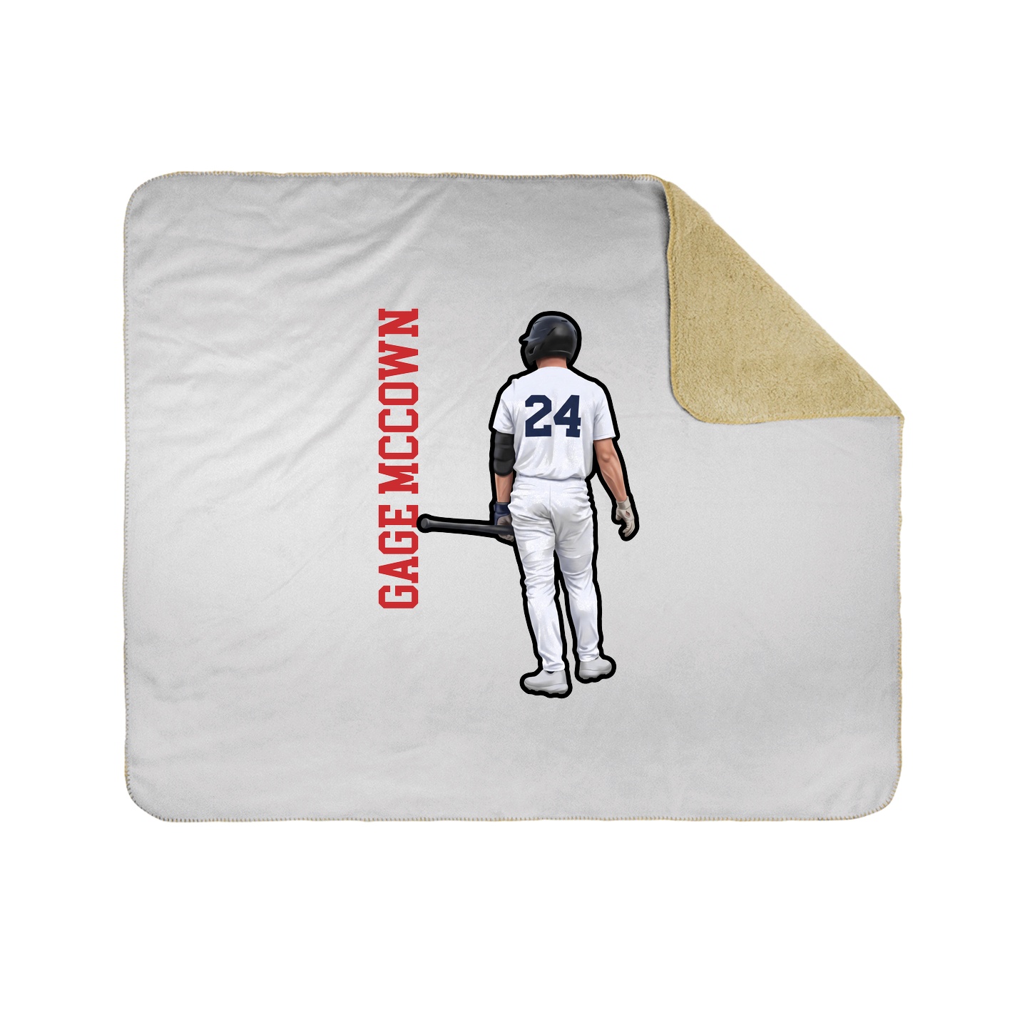 Throw Blanket — Name Vertical in White