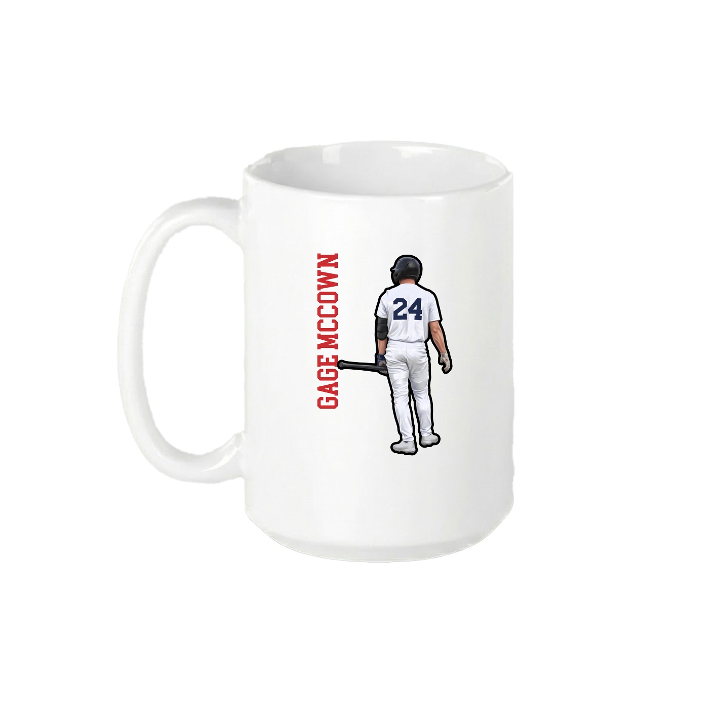 15oz Coffee Mug — Name Vertical in White