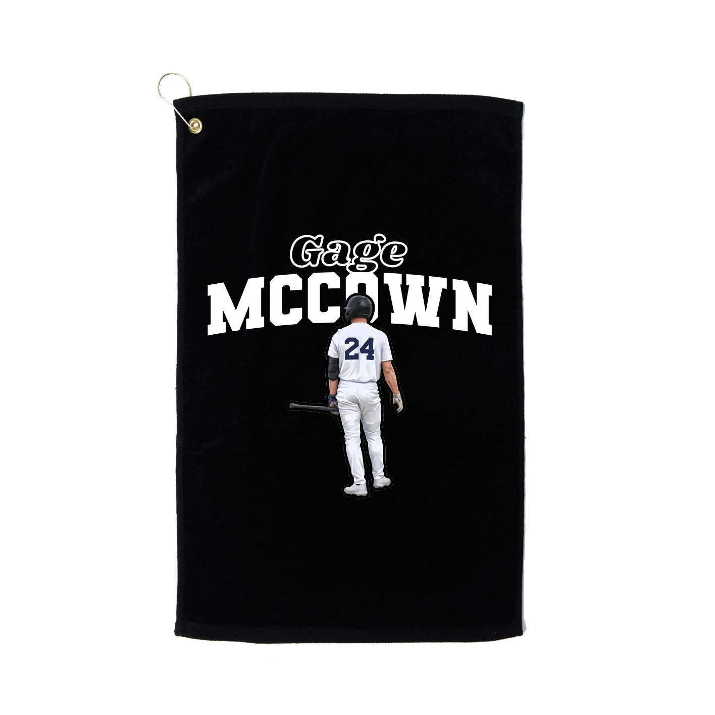 Golf Towel — Name Arch in Black