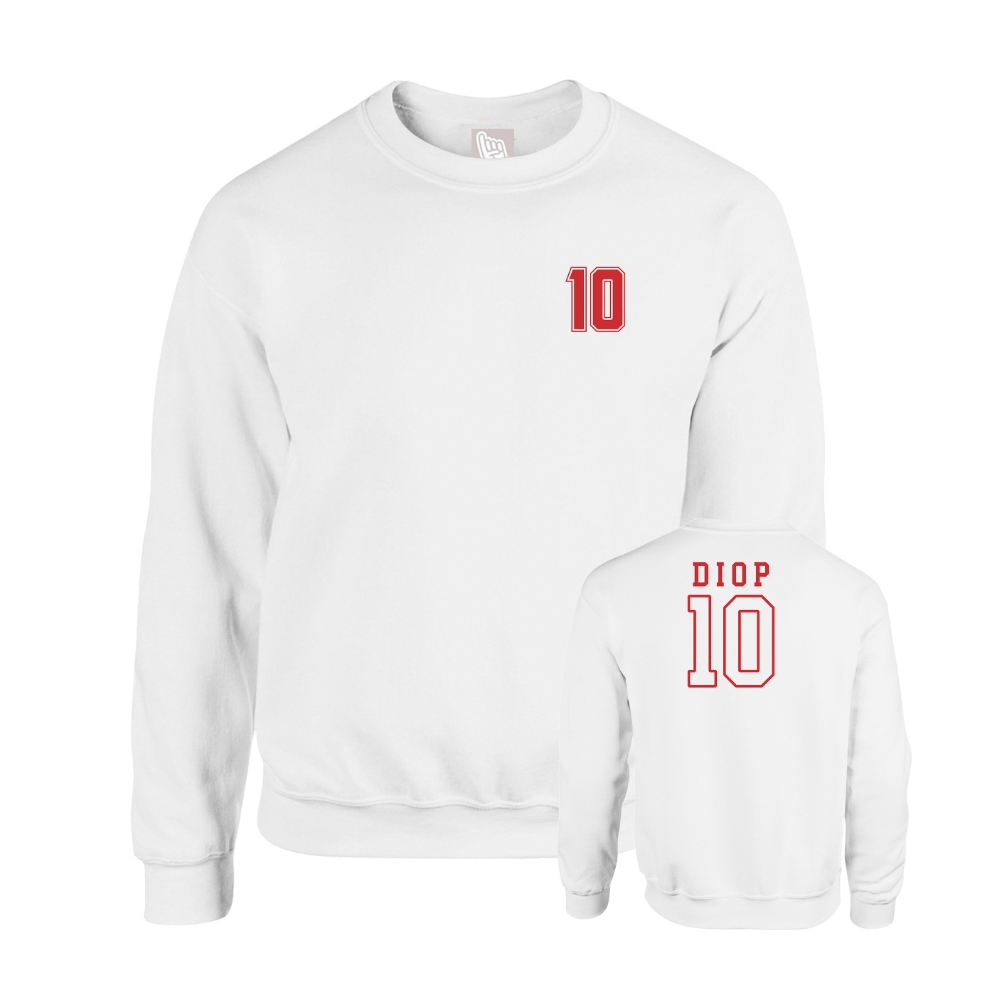 Fleece Crew — Chest Back in White