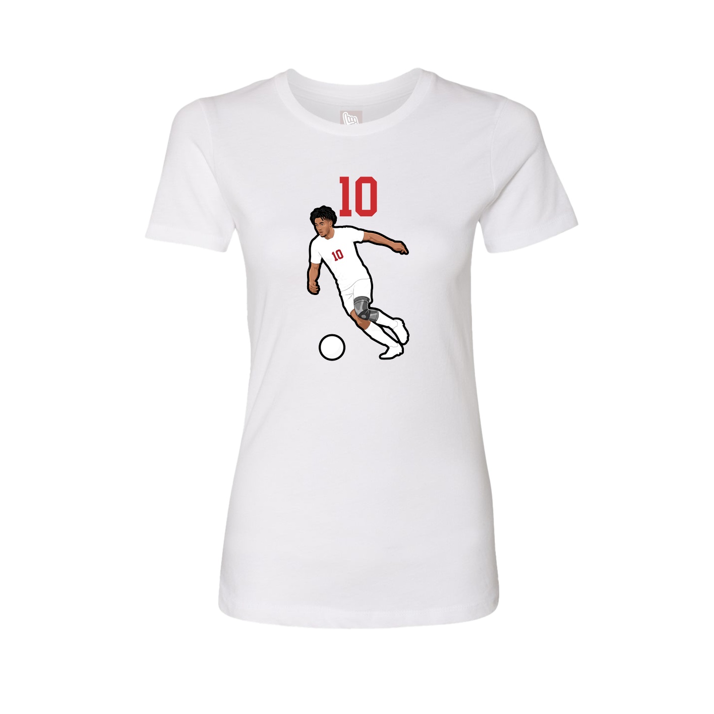 Fitted Women's Tee — Number Top in White