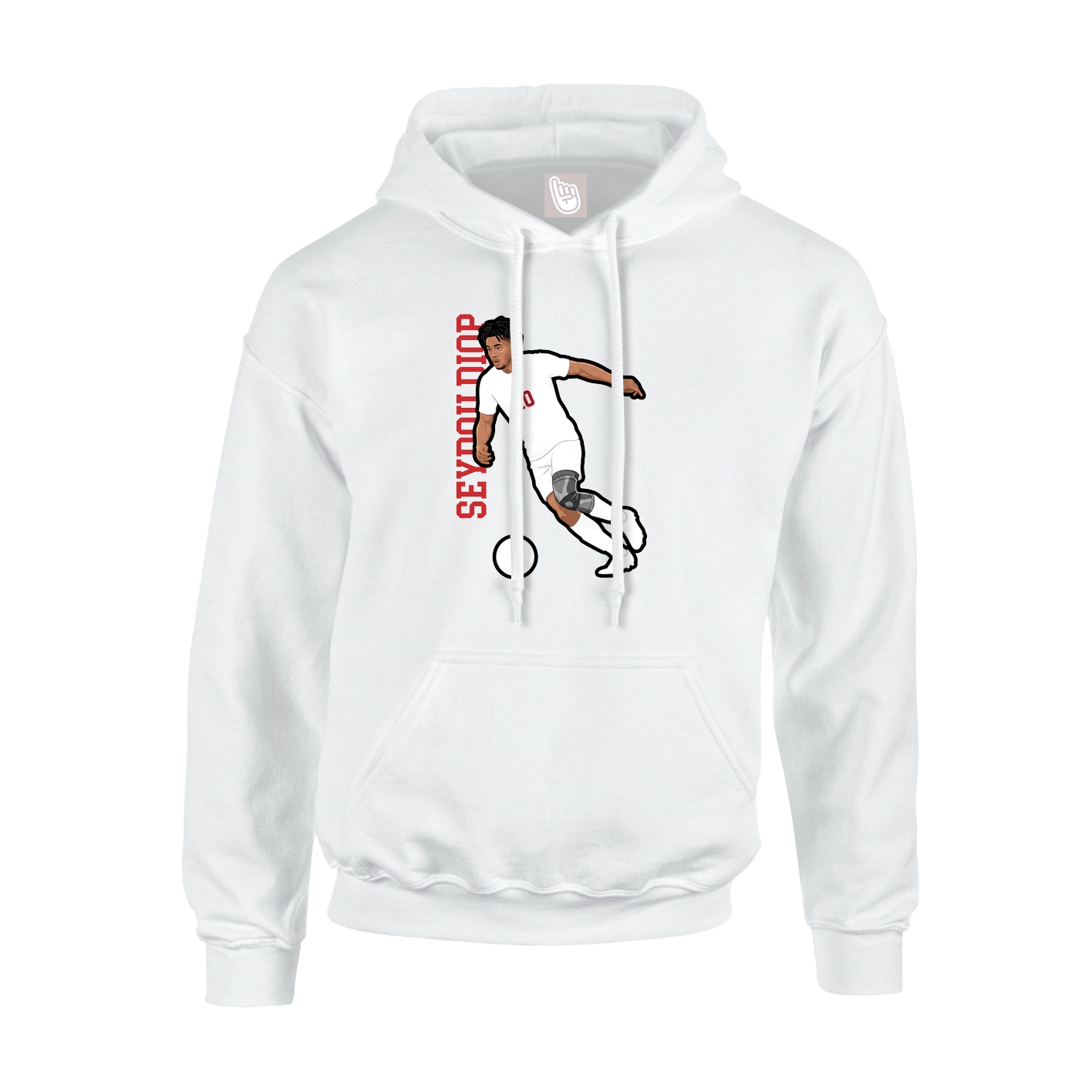 Youth Hoodie — Name Vertical in White