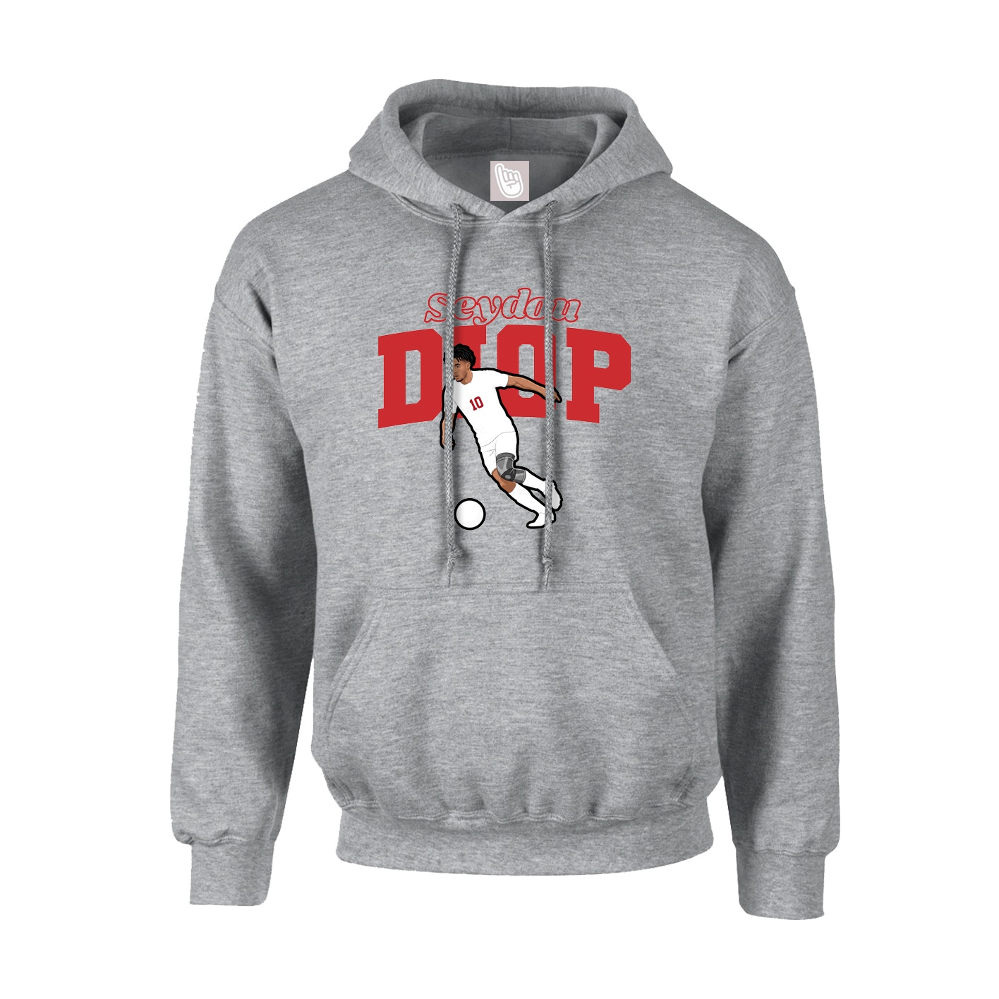 Youth Hoodie — Name Arch in Grey