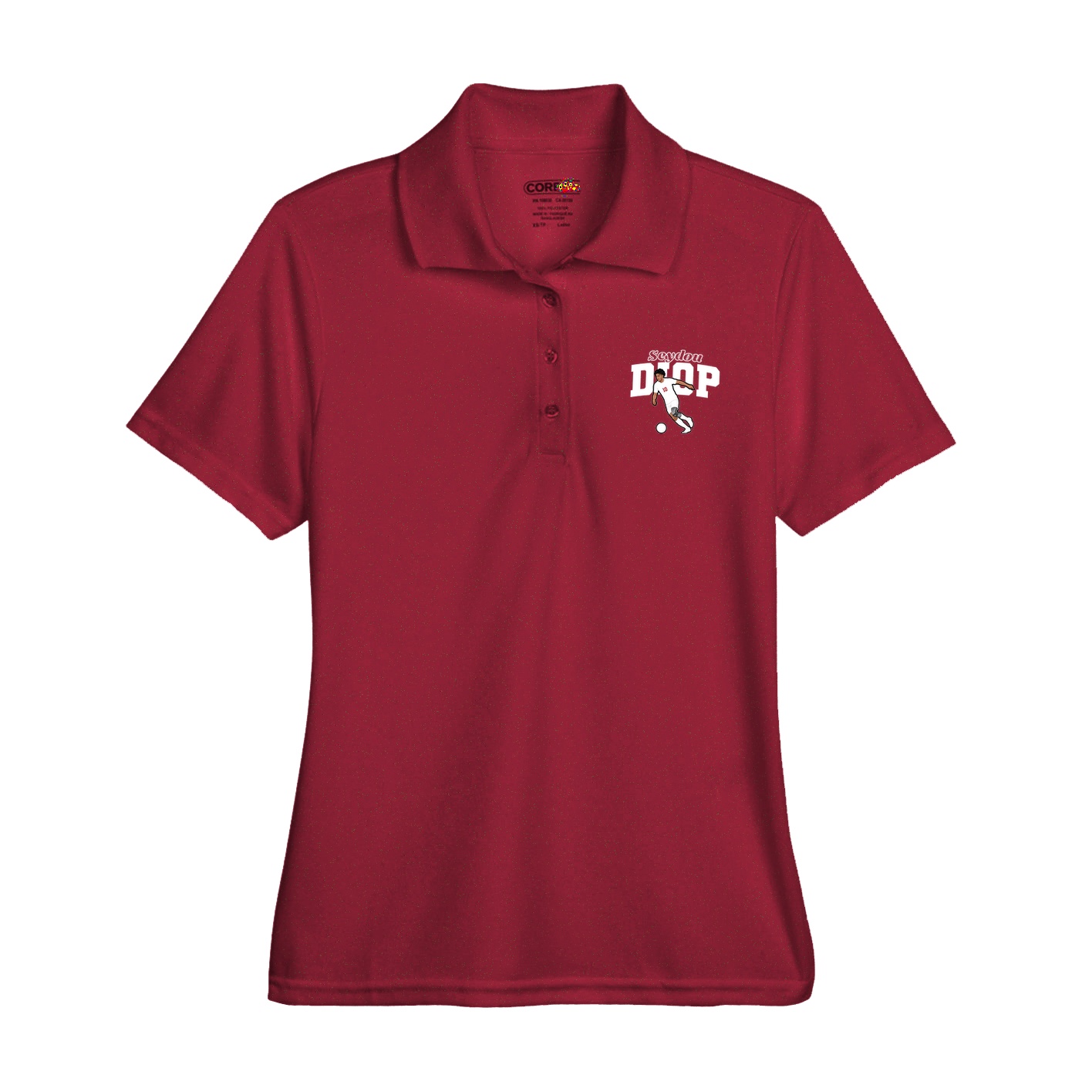 Womens Performance Polo — Name Arch in Red