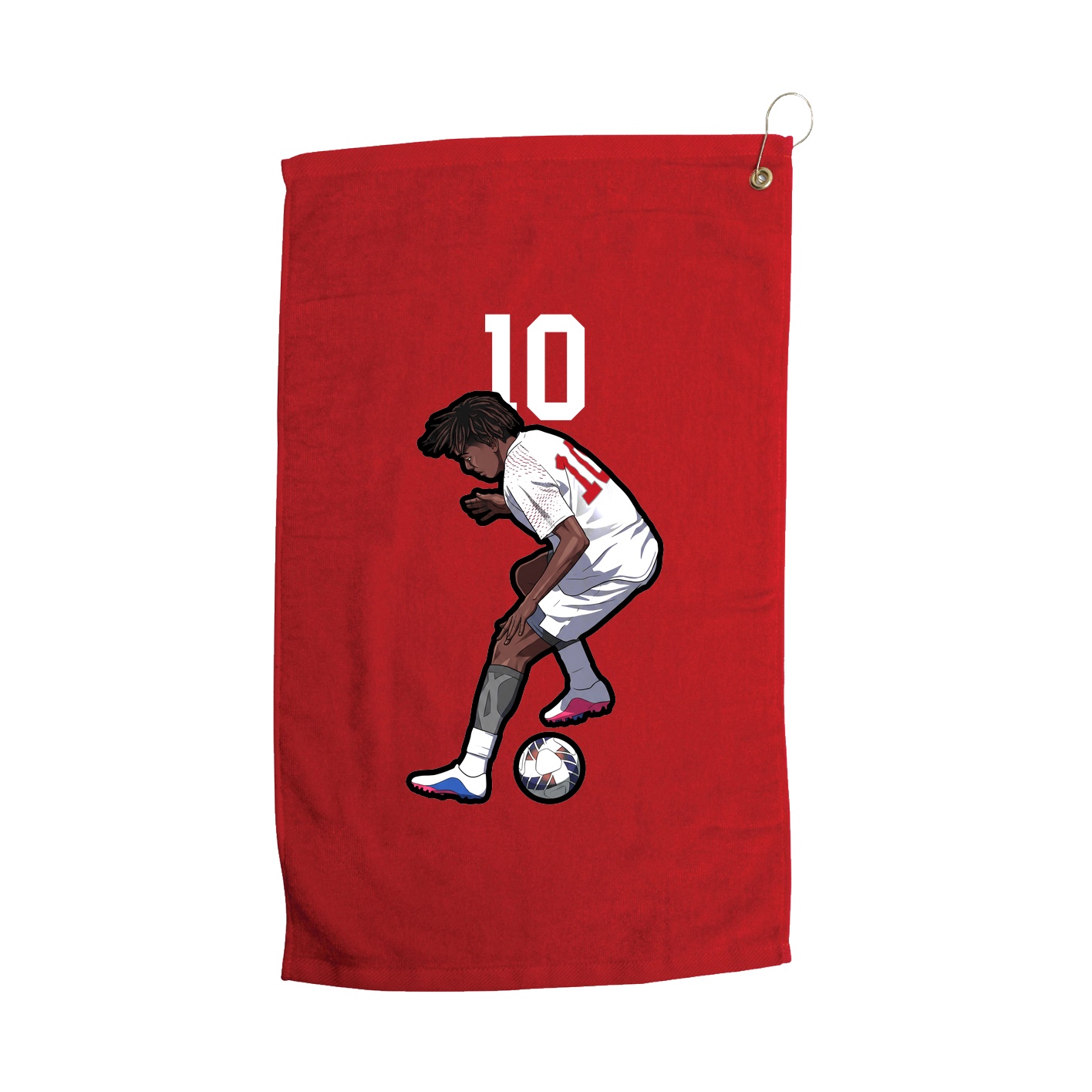 Golf Towel — Number Top in Red