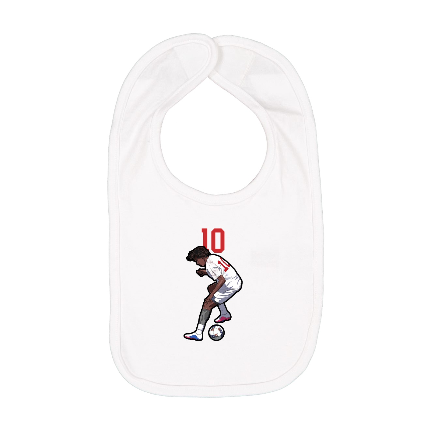 Infant Bib — Number Top in White