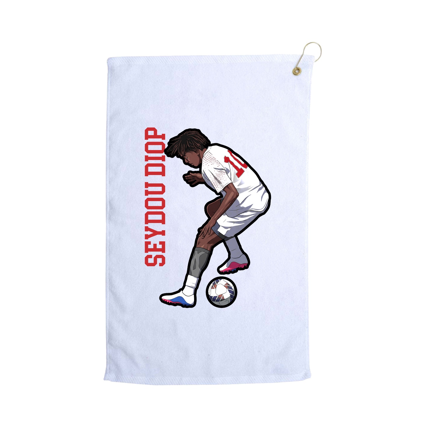 Golf Towel — Name Vertical in White