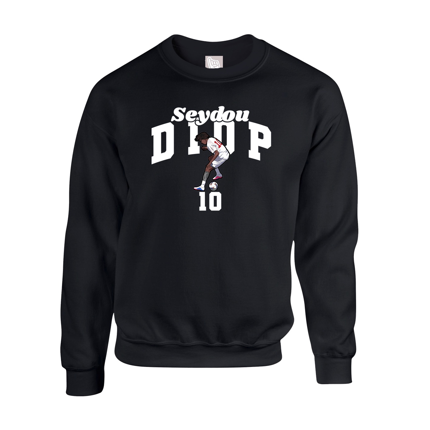 Fleece Crew — Signature Arch in Black