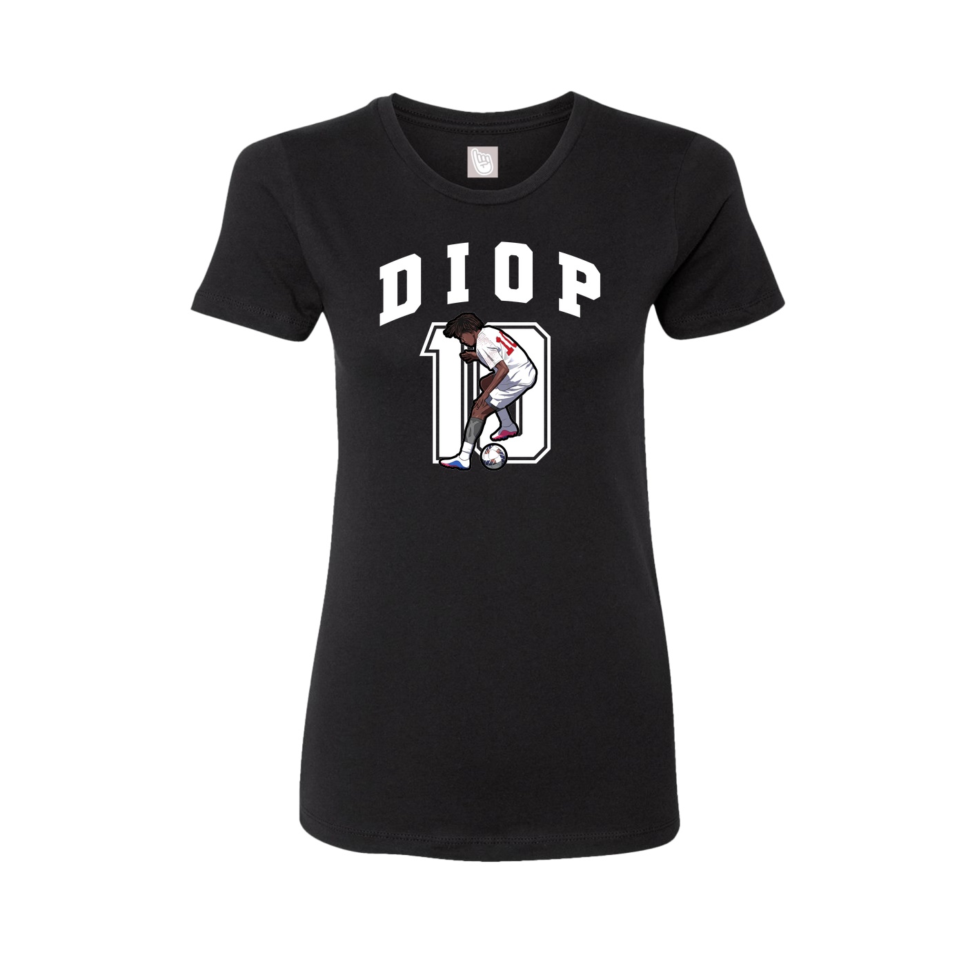 Fitted Women's Tee — Number in Black