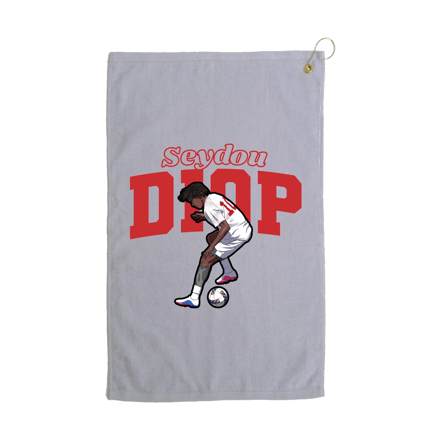 Golf Towel — Name Arch in Grey