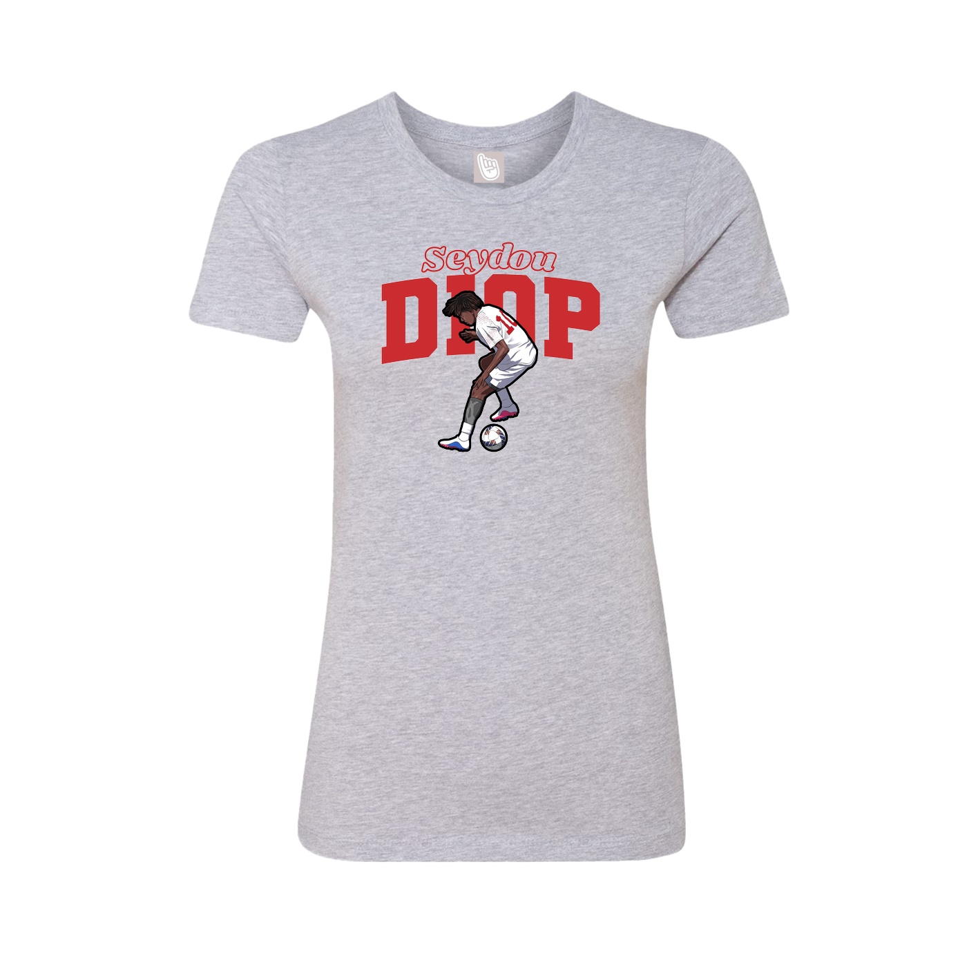 Fitted Women's Tee — Name Arch in Grey