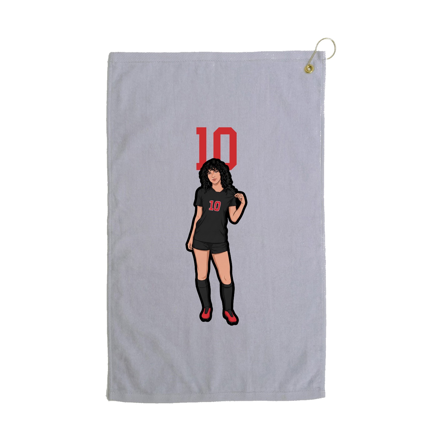 Golf Towel — Number Top in Grey