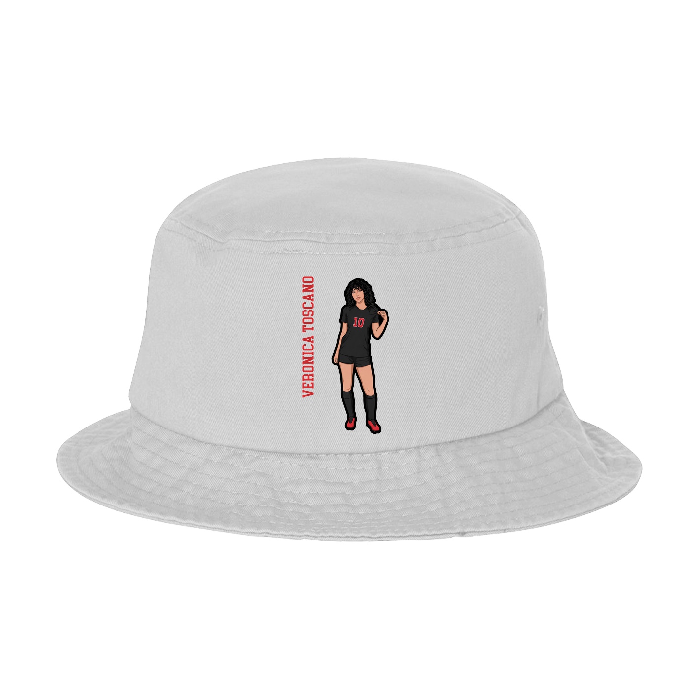 Bucket Cap — Name Vertical in White