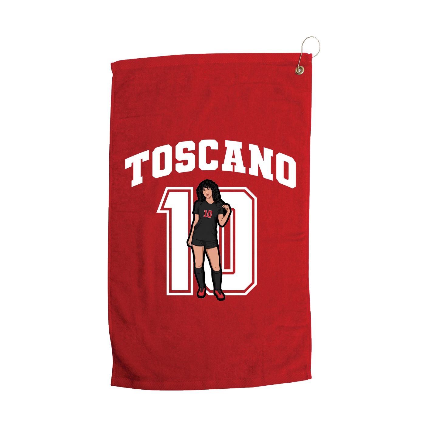 Golf Towel — Number in Red