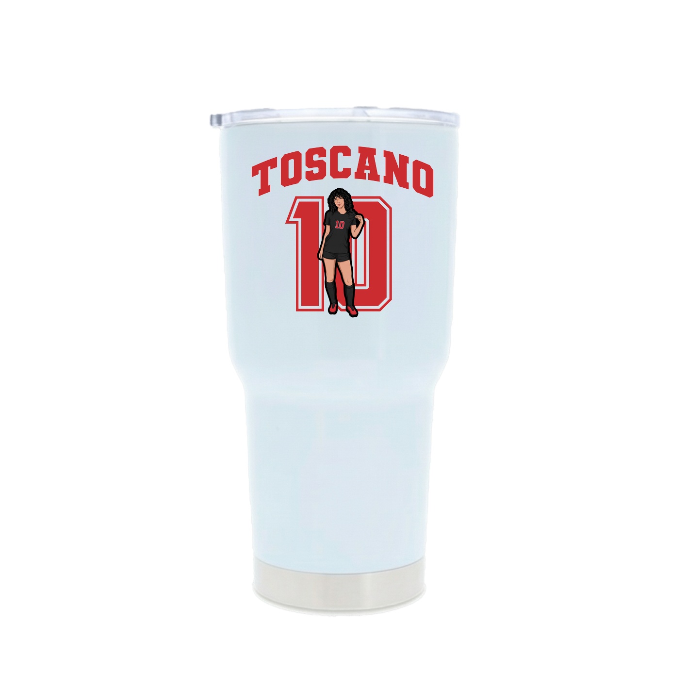 30oz Stainless Steel Tumbler — Number in White