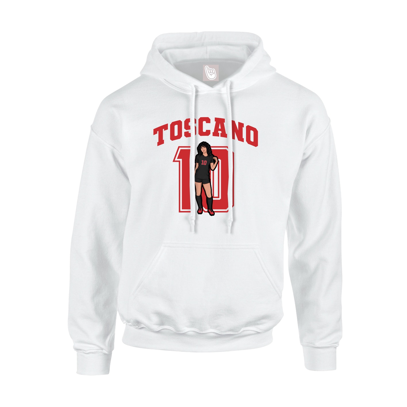 Youth Hoodie — Number in White