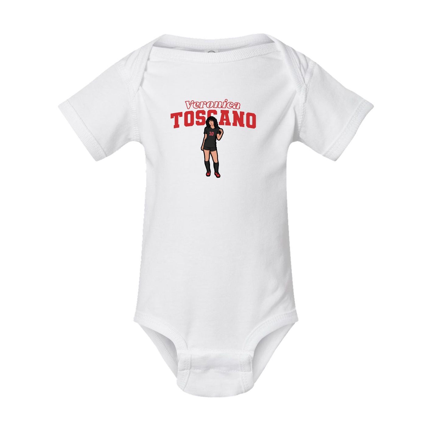 Baby Onesie — Name Arch in White